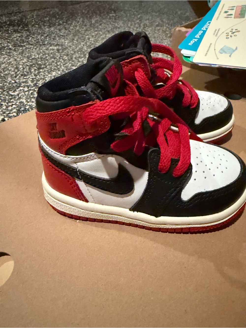 Nike Kids Black Red White High-Top Sneakers